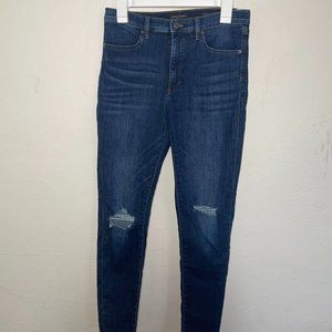 Banana Republic High Rise Legging Distressed Raw Hem Denim Blue Jeans Women's 29